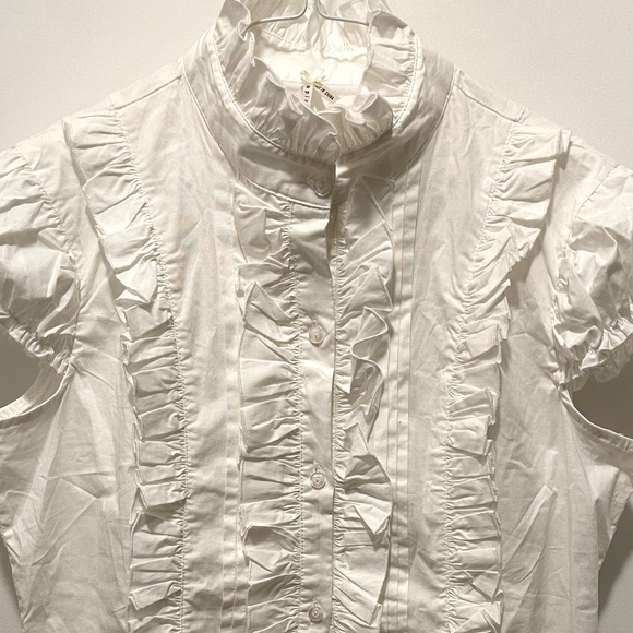 White ruffle blouse. - Picture 2 of 7